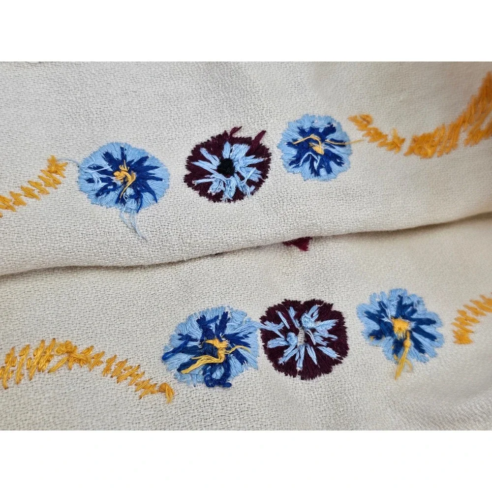 Tea Cozy Cover Cream‎ 1900s Hand Embroidered Floral Antique